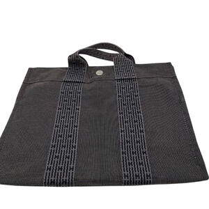 Hermès Fourre Tout Cabas Black Canvas Tote Bag